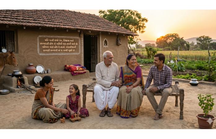 સમજદાર પતિ-પત્નીની વાર્તા – “પાંચ લોકોનું પરિવાર અને પ્રેમની તાકાત”