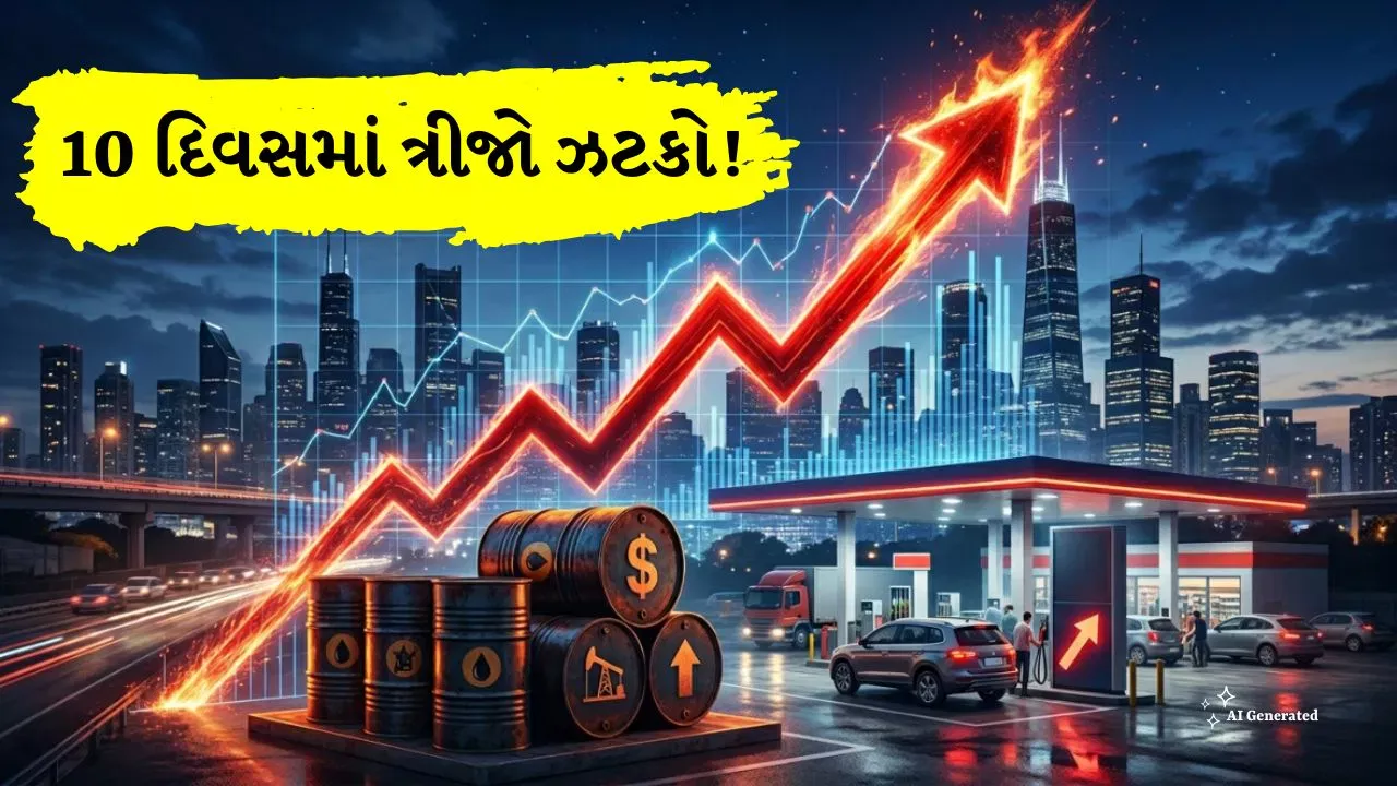 મોંઘવારીનો ત્રીજો ઝટકો,10 દિવસમાં પેટ્રોલ-ડીઝલના ભાવમાં ત્રીજી વખત વધારો.