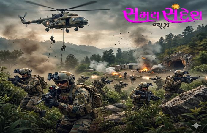 જમ્મુ-કાશ્મીરમાં આતંક સામે સેનાનું મેગા ઓપરેશન : રાજૌરીમાં ચાર દિવસથી અથડામણ યથાવત, ‘ઓપરેશન શેરુવાલી’માં હવે હેલિકોપ્ટર અને પેરા કમાન્ડોની એન્ટ્રી.