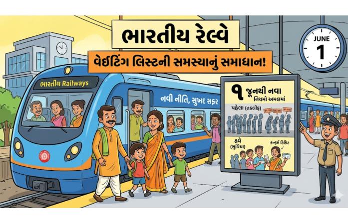 રેલવેનો મોટો નિર્ણય : હવે ટ્રેનોમાં લાંબા વેઇટીંગ લિસ્ટ પર લાગશે બ્રેક, 1 જૂનથી નવા નિયમો અમલમાં.