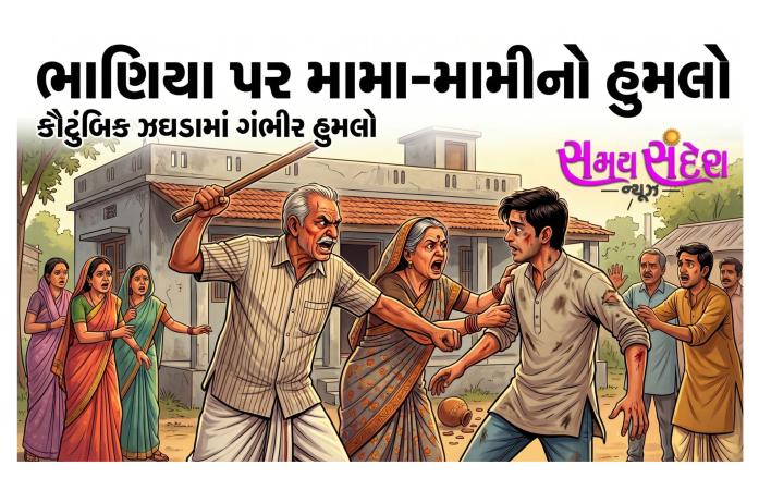 સમાધાન કરાવવા ગયેલા ભાણિયા પર મામા-મામીનો હુમલો!