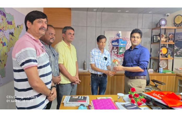 જામનગરના નવનિયુક્ત મ્યુનિસિપલ કમિશનર દીપેશ કેડિયાનું ભવ્ય સ્વાગત.