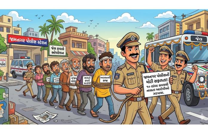 જામનગર પોલીસની મોટી સફળતા : સજા વોરંટમાં નાસતા-ફરતા ૧૦ આરોપીઓ ઝડપાયા