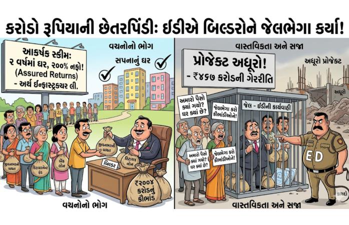₹2004 કરોડના હાઉસિંગ કૌભાંડમાં ઈડીની મોટી કાર્યવાહી: રિયલ એસ્ટેટ ગ્રુપના ચાર પ્રમોટરોની ધરપકડ, 19 હજારથી વધુ રોકાણકારો સાથે છેતરપિંડીનો આરોપ.