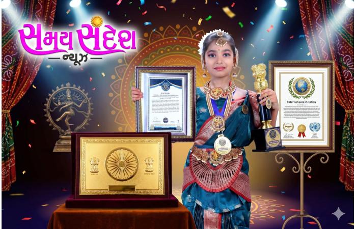જામનગરની બાળ નૃત્યાંગના આરુષી દવેનો વધુ એક ગૌરવવંતો મુકામ: વર્લ્ડ રેકોર્ડ બાદ રાષ્ટ્રીય એવોર્ડ અને આંતરરાષ્ટ્રીય પ્રશંશાપત્રથી સન્માનિત.