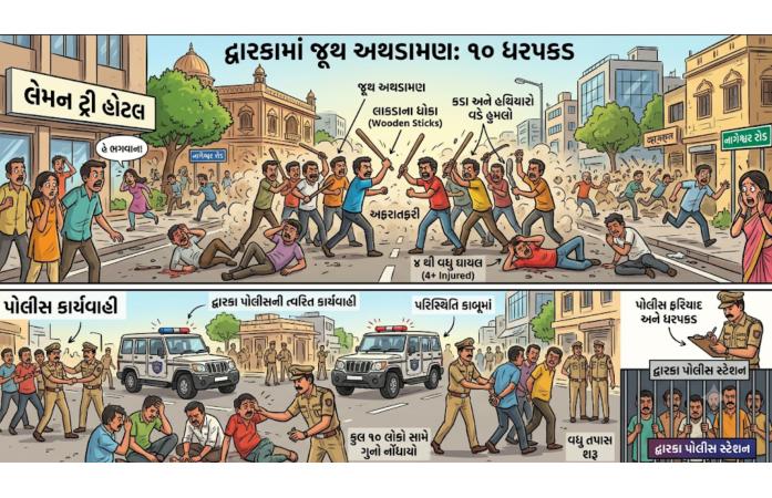 ઇન્સ્ટાગ્રામ મેસેજ અને મોબાઇલ વાતચીતના વિવાદે લીધો હિંસક વળાંક: દ્વારકામાં બે જૂથ વચ્ચે ધીંગાણું,