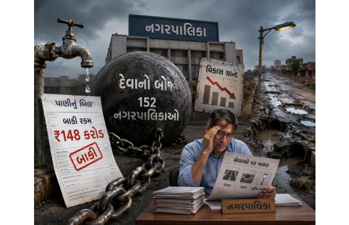 ગુજરાતની 152 નગરપાલિકાઓ દેવાના દબાણ હેઠળ! ₹148 કરોડના પાણી બિલ બાકી, વિકાસકાર્યો પર સંકટના વાદળો