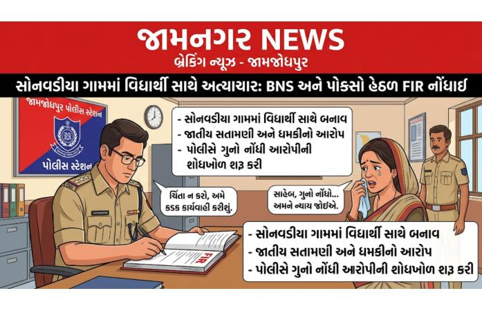 જામજોધપુરના સોનવડીયા ગામે સગીર વિદ્યાર્થી સાથે જાતીય સતામણીનો ગંભીર કિસ્સો, આરોપી સામે પોક્સો હેઠળ ગુનો