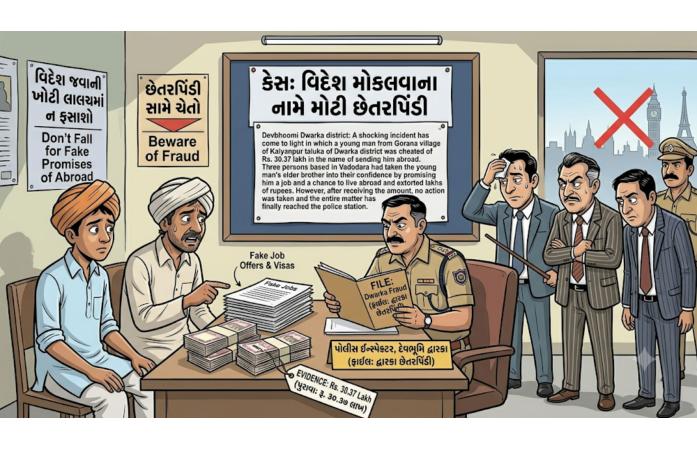 વિદેશ મોકલવાના નામે ગોરાણા ગામના યુવાન સાથે રૂ. 30.37 લાખની છેતરપિંડી, વડોદરાના ત્રણ શખ્સ સામે ફરિયાદ.