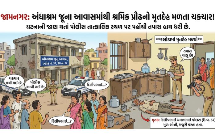 જામનગરમાં ભાડાના મકાનમાંથી શ્રમિકનો સડી ગયેલી હાલતમાં મૃતદેહ મળી આવતા ચકચાર.