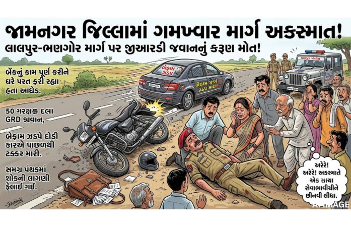 ભણગોર નજીક બેકાબૂ કારની ટક્કરે જીઆરડી જવાનનું મોત બેંકનું કામ પતાવી ઘરે પરત ફરી રહ્યા હતા, રસ્તામાં કાળ બની કાર ધસી આવતા પરિવાર પર આભ તૂટી પડ્યું.