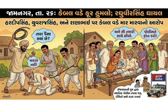 દાંતા ગામના યુવાન પર હુમલો: પ્લાસ્ટિકના કેબલ વડે મારમાર્યાની ફરિયાદ, ત્રણ શખ્સ સામે ગુનો નોંધાયો