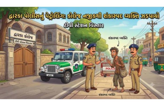 દ્વારકામાં પોલીસની કાર્યવાહી: ટીવી સ્ટેશન વિસ્તાર પાસે ઇંગ્લિશ દારૂના ચાર ચપલા સાથે શખ્સ ઝડપાયો, દારૂબંધી અધિનિયમ હેઠળ ગુનો નોંધાયો