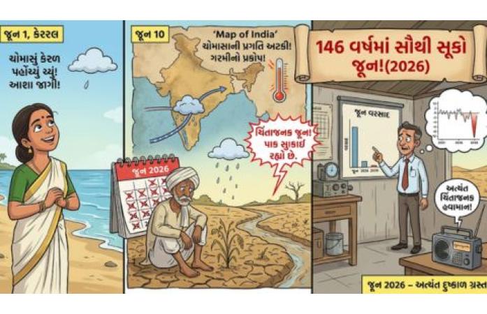 146 વર્ષમાં સૌથી સૂકો જૂન! ચોમાસું 15 જૂન પછી થંભી ગયું: દેશમાં 40% અને મધ્ય ભારતમાં 60% વરસાદની અછત