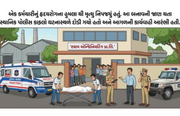 દેવળીયા ગામે નાયરા કંપનીમાં દુઃખદ ઘટના: 24 વર્ષીય કર્મચારીનું હૃદયરોગના હુમલાથી મોત, સ્ટીમ લીકેજ બાદ સર્જાઈ અફરાતફરી