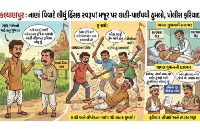 કલ્યાણપુરના રાણ ગામના યુવાન પર ત્રણ શખ્સનો પાઇપ અને ધોકાથી હુમલો,લેવાના રૂ. 6 લાખ માંગતા જ હુમલો: