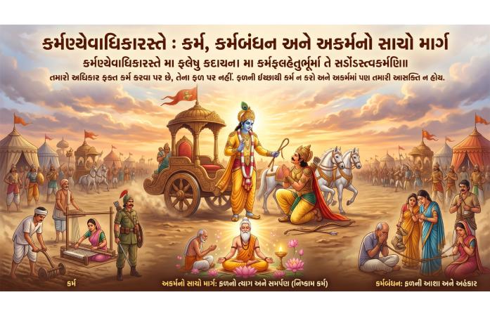 કર્મણ્યેવાધિકારસ્તે : કર્મ, કર્મબંધન અને અકર્મનો સાચો માર્ગ.