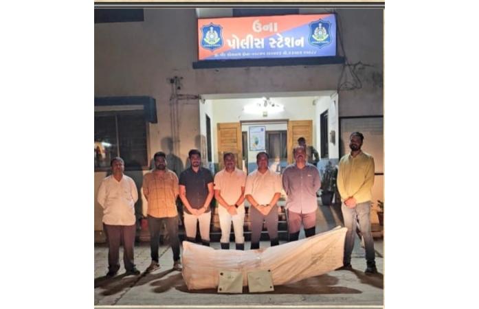 ગીર સોમનાથમાં ગેરકાયદેસર ગાંજાના વાવેતર પર ANTFનો દરોડો, મહિલા આરોપી ઝડપાઈ; રૂ. 4.47 લાખનો મુદ્દામાલ જપ્ત.