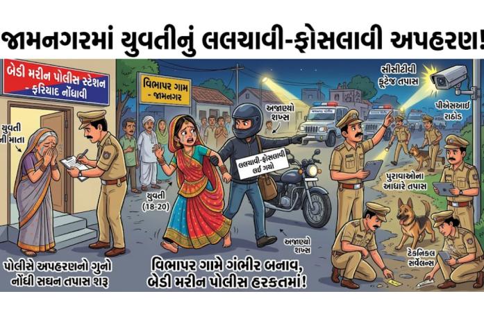 વિભાપર ગામેથી 12 વર્ષની સગીરાનું અપહરણ: અજાણ્યા શખ્સ સામે ગુનો નોંધાયો, CCTV અને ટેક્નિકલ પુરાવાના આધારે બેડી મરીન પોલીસની સઘન તપાસ