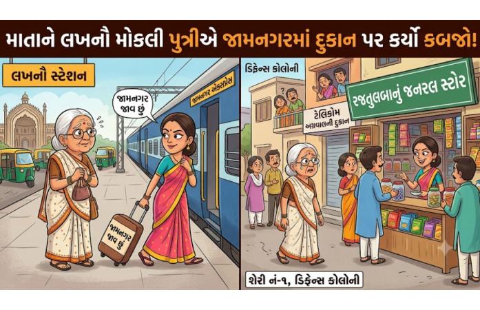 જામનગરમાં પુત્રીએ જ વૃદ્ધ માતાને ઘર-દુકાનમાંથી કાઢી મૂકી મિલકત પર કબજો કર્યો માતાને લખનૌ બોલાવી પાછળથી જામનગર આવી કબજો જમાવ્યાનો આક્ષેપ.