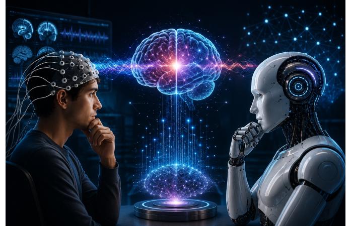 રોબોટ્સ હવે માણસની જેમ વિચારતા શીખશે? AI ટ્રેનિંગમાં બ્રેઈન વેવ્સનો થશે ઉપયોગ.