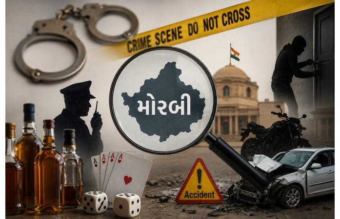 મોરબી જિલ્લાનો ક્રાઇમ અને વહીવટી રિપોર્ટ: પોલીસની સક્રિય કાર્યવાહી છતાં દારૂ, ચોરી અને અકસ્માતો ચિંતાનું કારણ
