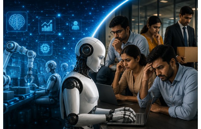 ભારતમાં AIનો વધતો પ્રભાવ: 12% નોકરીઓમાં માણસોની જગ્યાએ AI લે તેવી શક્યતા, 48% કર્મચારીઓને કામમાં મદદરૂપ બનશે.