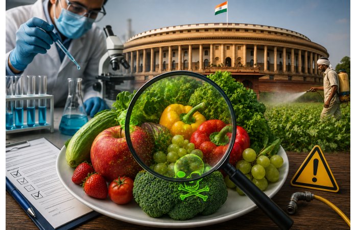થાળીમાં કેટલું ‘ઝેર’? ફળ-શાકભાજીમાં જંતુનાશકો અંગે સંસદમાં સરકારનો મોટો ખુલાસો.