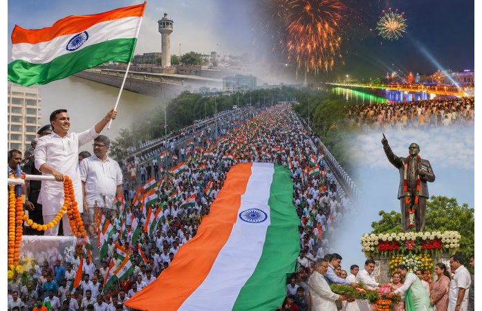 દેશભક્તિના રંગે રંગાયું અમદાવાદ: એક લાખથી વધુ નગરજનો સાથે ભવ્ય તિરંગા યાત્રા.