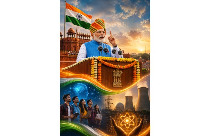 લાલ કિલ્લા પરથી PM મોદીની મોટી જાહેરાતો: 1 કરોડ યુવાઓને AI તાલીમ, પરમાણુ ઊર્જામાં આત્મનિર્ભર બનવાનો સંકલ્પ.