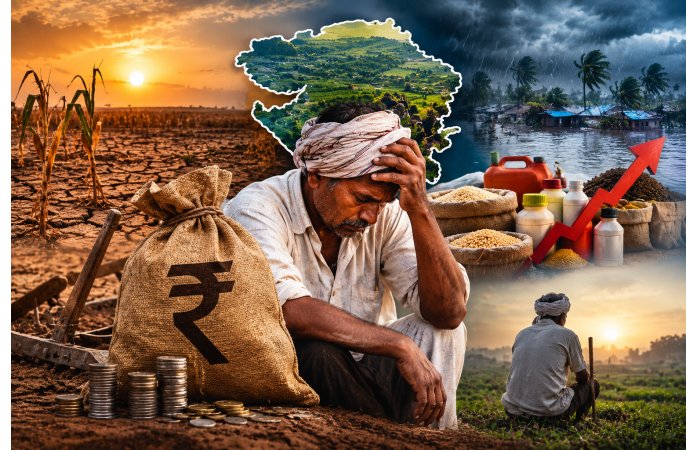 ગુજરાતના ખેડૂતો પર 74 હજાર કરોડથી વધુ દેવું: વધતા ખર્ચ, કુદરતી આફતો અને અધૂરી આશાઓ વચ્ચે ખેતીનું વધતું સંકટ.