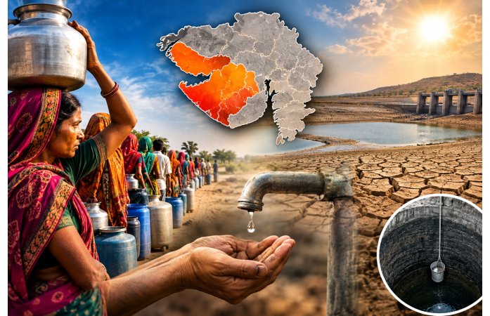 સૌરાષ્ટ્રમાં જળસંકટની ભીતિ ઘેરી: 85માંથી 45 ડેમોમાં માત્ર 2થી 20 ટકા પાણી.