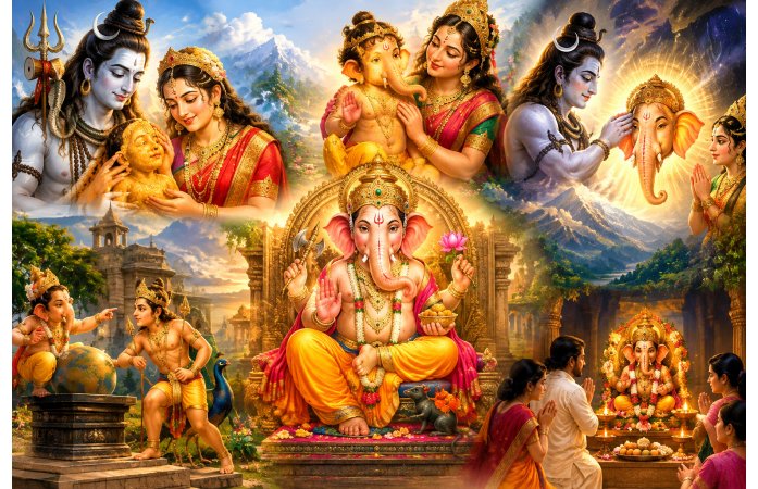 શિવમહાપુરાણમાં વર્ણવાયેલી ગણેશજીના પ્રાગટ્યની દિવ્ય કથા.