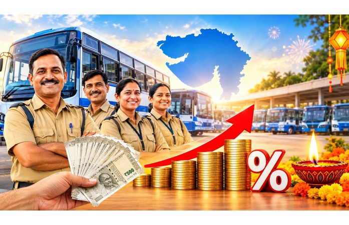 દિવાળી પહેલાં ગુજરાત એસ.ટી. કર્મચારીઓ માટે ખુશખબર, મોંઘવારી ભથ્થામાં 2 ટકાનો વધારો મંજૂર.