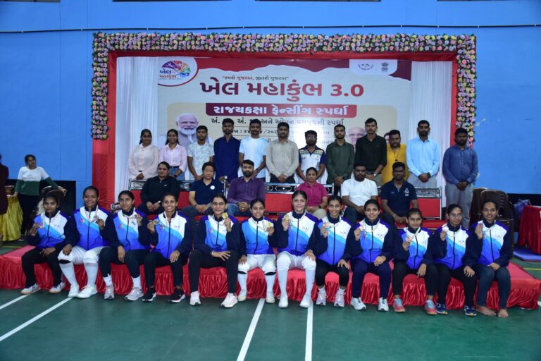 જામનગર ખાતે યોજાયેલ ફેન્સીંગની રાજ્યકક્ષાની સ્પર્ધાનું ભવ્ય સમાપન