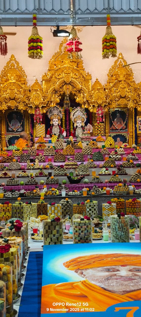 “પોરબંદરનાં ખીજડી પ્લોટ સ્થિત BAPS સ્વામિનારાયણ મંદિરે ૨૪મો પાટોત્સવ ભવ્ય ધામધૂમથી ઉજવાયો — અન્નકૂટ મહોત્સવ અને રવિવાર સત્સંગ સભામાં ભક્તોની ઉમટી પડેલી ભીડ”