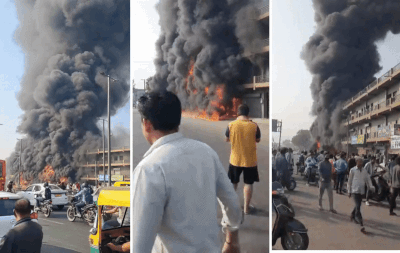 અમદાવાદના વિરાટનગરમાં કોમ્પ્લેક્સમાં ભીષણ આગ.