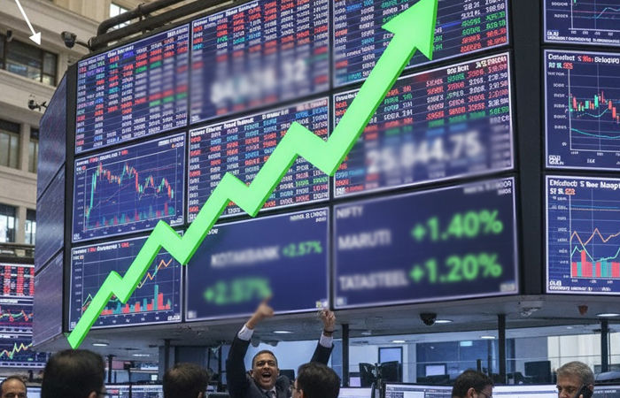 શેરબજારમાં ઈતિહાસ રચાયો! ભારત-અમેરિકા ટ્રેડ ડીલની ખુશખબરમાં સેન્સેક્સે ૨૦૭૩ પોઈન્ટની જંપ, અદાણીના શેરોમાં ૧૩%નો ઉછાળો, રિયલ્ટી સેક્ટર ઝળહળી ઉઠ્યો