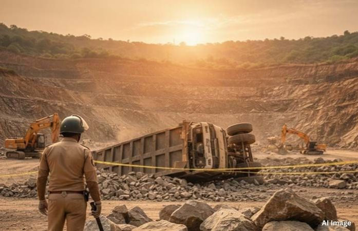 જામજોધપુર તાલુકામાં ગેરકાયદે મુરમ ખનન પર તંત્રનો લાલ આંખો: લાલવાડી નેસ–સતાપર ઉદેપુર રોડ પરથી ૧ હિટાચી અને ૫ ડમ્પર જપ્ત, અંદાજે ૧.૫ કરોડનો મુદામાલ કસ્ટડીમાં