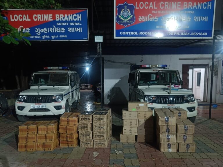 બારડોલી પાસે એન.એચ.-53 પર વિદેશી દારૂનો મોટો જથ્થો ઝડપાયો – સુરત એલસીબીની કાર્યવાહીથી ₹1.38 કરોડનો મુદ્દામાલ કબ્જે.