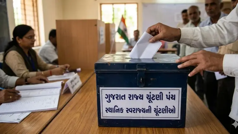 ગુજરાતમાં મતદાનમાં તેજી: 8 કલાકમાં 44.4% સરેરાશ મતદાન, ગ્રામ્ય વિસ્તારોમાં વધુ ઉત્સાહ