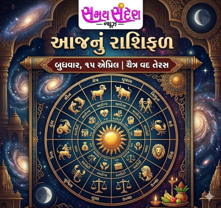 જાણો તા. 15 એપ્રિલ, બુધવાર અને ચૈત્ર વદ તેરસનું આજનું રાશિફળ.
