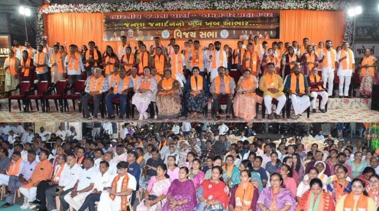 જામનગરમાં ભાજપનો ઐતિહાસિક વિજયોત્સવ: 60માંથી 60 સીટ સાથે કોંગ્રેસ-આપનો સફાયો, ચાંદી બજારમાં ગુંજ્યો વિજય શંખનાદ અને 2027ની તૈયારીનો સંકલ્પ.