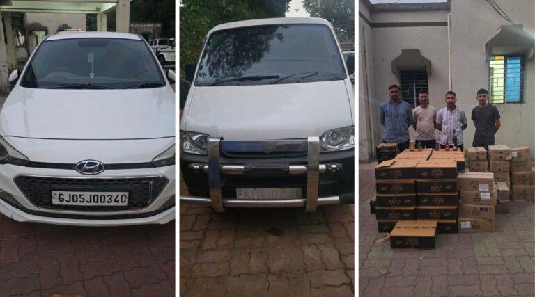 સુરત ગ્રામ્ય પોલીસનો ચૂંટણી પૂર્વે પ્રોહિબિશન પર મેગા પ્રહાર: રણકપોરમાં ₹13.18 લાખના વિદેશી દારૂ, બે કાર અને બુટલેગર નેટવર્કનો ભંડાફોડ, લિસ્ટેડ બુટલેગર લાલુ વસાવા સહિત સાગરીતો વોન્ટેડ.