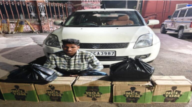 જામનગરમાં દારૂના ગેરકાયદે વેપાર પર એલસીબીનો કડક પ્રહાર – સ્વિફ્ટ કારમાંથી લાખોનો મુદ્દામાલ જપ્ત, એક આરોપી ઝડપાયો.