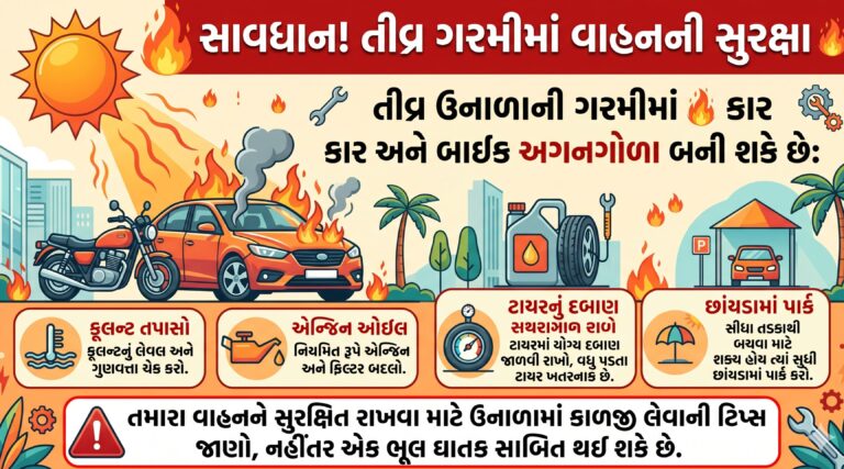 “ઉનાળાની તીવ્ર ગરમીમાં કાર-બાઇક બની શકે આગનો ગોળો: વાહનને સુરક્ષિત રાખવા માટે જાણો સમર કેર ટિપ્સ, નહીં તો એક ભૂલ બની શકે જીવલેણ”