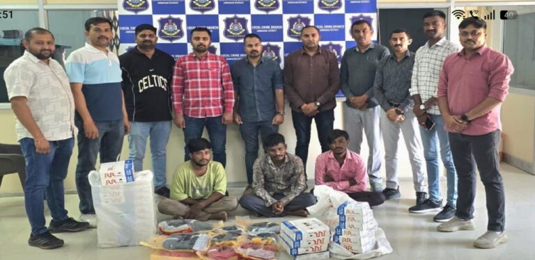 જામનગર એલસીબીનો કેબલ ચોરી ગેંગ પર મેગા પ્રહાર: નવા મકાનોને નિશાન બનાવતી ટોળકીનો પર્દાફાશ, 48 બંડલ વાયર અને બાઈક સહિત રૂ. 2.04 લાખનો મુદ્દામાલ જપ્ત, ત્રણ આરોપી ઝડપાયા, એક ફરાર